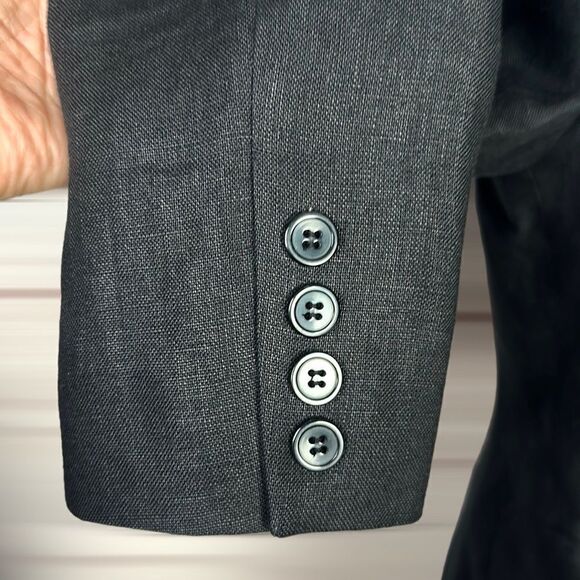 Brooks Brothers Women’s Irish Linen Black Charcoal Oversized Blazer  US 2-4 - Picture 7 of 15